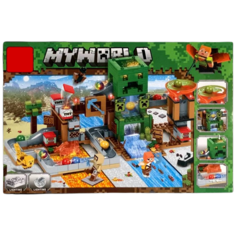 Конструктор Майнкрафт Игрушка Minecraft My World набор "Водная Шахта Крипера" 451 деталь с led подсветкой Smart Toys