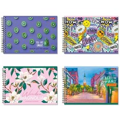 Альбом для рисования 4 шт. ассорти 40 л. "SVETOCH" "Класс" А4 на гребне, глянцевая ламинация, 100 г/м2, 29 х 20.5 см Позитив