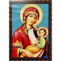 Алмазная мозаика на подрамнике икона Божьей Матери "Утоли моя печали", 20 цветов, круглые алмазы, 3 мм 27*33 Diamond Mosaic