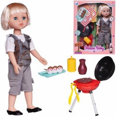 Кукла Junfa "Барбекю на природе" блондинка с короткими волосами 37,5 см (WJ-19269/блондинка2)