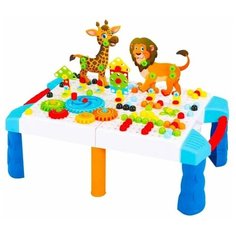 Игрушка детская развивающий центр с 3Д конструктором в чемодане, в комплекте отвертка, гаечный ключ, мозаика, 227 деталей Zhorya