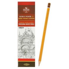 Карандаш чернографитный 2.0 мм, Koh-I-Noor 1500 2H, профессиональный, L=175 мм
