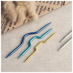 Арт Узор Набор вспомогательных спиц для вязания, алюминий, 9/10/12 см, 3 шт, цвет микс