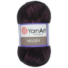 Пряжа YarnArt Melody 100г, 230м (ЯрнАрт Мелоди) Нитки для вязания, 9% шерсть, 21% акрил, 70% полиамид, цвет 889 сливовый, 3шт