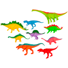 Динозавры игрушки для мальчиков, игровой набор фигурки животных 9 шт, 14-27см, с пищалками, резина, RBX-K21 Zhorya