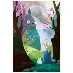 Картина по номерам на холсте Аниме Мой Сосед Тоторо (Миядзаки) - 7987 В 60x40