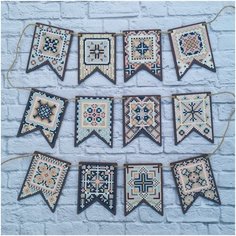 Набор алмазной мозаики "Флажки Пряничные" Яркие Грани