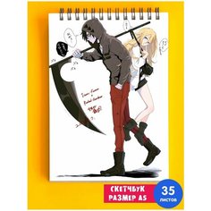Скетчбук - Альбом для рисования - тетрадь - записная книжка - блокнот А5 аниме Ангел кровопролития 1st Color