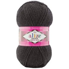 Пряжа Alize Superwash Comfort Socks, 75 % шерсть, 25 % полиамид, 100 г, 420 м, 5 шт., 521 антрацит