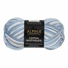 Пряжа ALPINA "COTTON MULTI PALLETE" 10 шт. в упак. цвет №01 белый-св. серый-джинсовый (COTTON MULTI PALLETE-01)