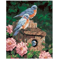 Картина по номерам на холсте "Синешейки в саду" 50х40 Selfica