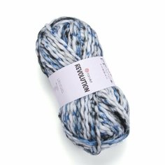 Пряжа YARNART Revolution, YarnArt, бел/голуб принт - 1617, 20% шерсть, 80% акрил, 3 мотка, 150 г, 75 м.