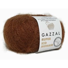 Пряжа GAZZAL SUPER KID MOHAIR (Gazzal), коричневый - 64401, 47% супер кидмохер, 31% тонк. мерин. шерсть супервош, 22% полиамид, 6 мотков, 25 г, 237 м.
