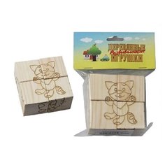 Д177а Пазл-раскраска Веселые животные. На 4-х кубиках АНДАНТЕ