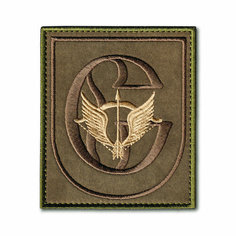 Нашивка ( Шеврон / Патч / Patch ) Тактическая ССО ( Силы Специальных Операций РФ ) Сенеж 85х100 мм Вариант 2 Полевая Оливковая Atributica