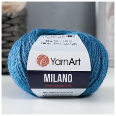 Пряжа "Milano" 8%альпака, 20%шерсть, 8%вискоза, 64%акрил 130м/50гр (876 джинс) Нет бренда