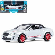 "Автопанорама" Машинка металлическая 1:24 Bentley Continental Supersports ISR, белый, JB1251134