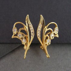 Швензы для сережек May-Lily Vermeil Sterling Silver 19х10 мм (пара), основы, фурнитура для бижутерии Нестандарт