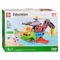 Конструктор пластиковый детский для мальчиков "Патрульный катер" Oubaoloon 188-B05 (32 детали) в коробке