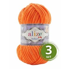 Пряжа Alize Velluto (Веллюто) - 3 мотка Цвет: 550 оранжевый 100% микрополиэстер 100г 68м