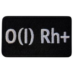 Нашивка (шеврон, патч) на липучке, Стежкофф, "Первая группа крови ", черный, 7х4 см, 1 штука