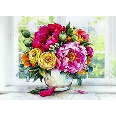 Алмазная мозаика Цветочное настроение 30x40 см. Алмазное хобби