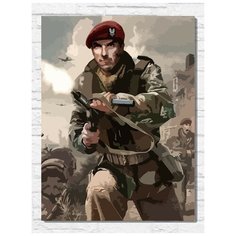Картина по номерам на холсте игра Call Of Duty 3 (PS, Xbox, PC, Switch) - 11142 В 30x40