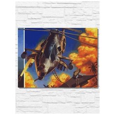 Картина по номерам на холсте игра Jungle strike (Sega, Сега, 16 bit, 16 бит, ретро приставка) - 9898 Г 30x40