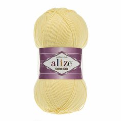 Пряжа ALIZE Cotton gold, св. лимон - 187, 55% хлопок, 45% акрил, 5 мотков, 100 г, 330 м.