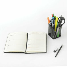 Подставка-органайзер BRAUBERG "Germanium", металлическая, квадратное основание, 98х80х80 мм, черная, 231938 3 шт