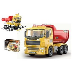 Junfa Toys Машинка серии "Собери сам" Самосвал, 88 деталей, звуковые и световые эффекты.