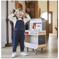Верстак детский двусторонний с набором магнитных инструментов Janod; серия BricoKids
