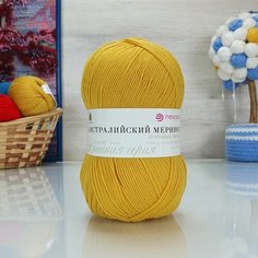 Пряжа пехорка Австралийский меринос (Пехорка), Листопад - 340, 95% мериносовая шерсть, 5% высокообъемный акрил, 5 мотков, 100 г, 400 м.