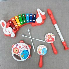 Детский набор “Музыкальные мини-инструменты” красный *(Sale. Мятая упаковка.) Enlechen