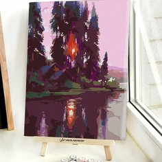 Картина по номерам Лесной закат RED Panda