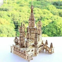 Деревянная 3D головоломка Храм Василия Блаженного / 3д пазлы для детей и взрослых Нет бренда