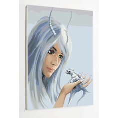Картина по номерам на стену "Девушка с драконом" Раскрасим сами