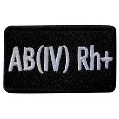Нашивка (шеврон, патч) на липучке, Стежкофф, "Четвертая группа крови ", оливковый, 7х4 см, 1 штука