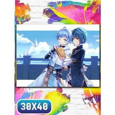 Картина по номерам на холсте игры геншин импакт - 11981 30х40