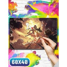Картина по номерам на холсте аниме атака титанов - 12069 60х40