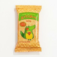 Мыло туалетное "Детское Липа", упакованное, 90 г Московский мыловаренный завод