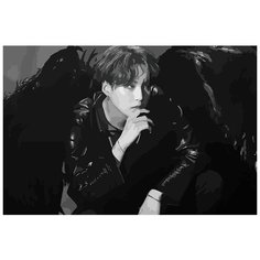 Картина по номерам на холсте Музыка BTS Suga Шуга - 6037 Г 60x40