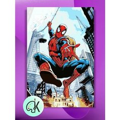 Картина по номерам на холсте Человек-Паук Атака, 40 х 60 см КУЛЬТУРА ЦВЕТА