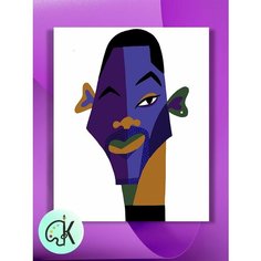 Картина по номерам на холсте Уилл Смит - геометрический шарж, 40 х 60 см КУЛЬТУРА ЦВЕТА