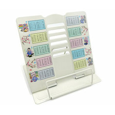 Подставка для книг CZ-9670 "Аниме девушка" металлическая 19х20см, светло-бежевая, с таблицей умножен Китай