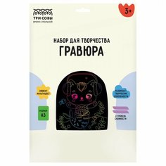 Гравюра с мультицветной основой Три Совы "Музыка", А5 (GA5_49951)