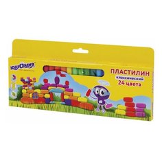 Пластилин 24 цвета Юнландия "Юнландик-Архитектор", 480г (105031), 12 уп.