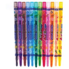 Карандаши восковые 12 цветов Crown ArtStory (L=170мм, D=10мм, 3гр, пластик, выкручивающийся стержень) ПВХ-упаковка (TP-1200), 12 уп.