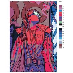 Картина по номерам X-259 "Девушка из будущего" 40х60 Brushes Paints