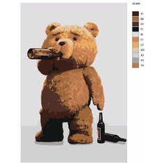 Картина по номерам W-460 "Фильм - третий лишний. Тэд с бутылками пива" 40х60 Brushes Paints